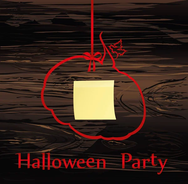 Halloween Beau Ruban Forme Citrouilles Arc Rouge Carte Voeux Invitation — Image vectorielle