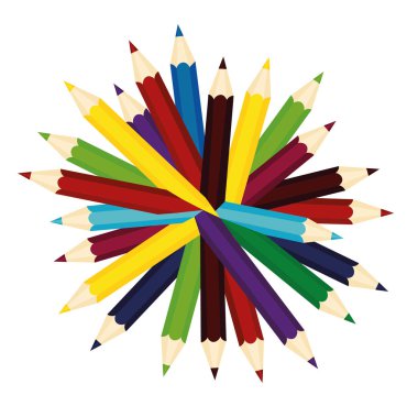 Renkli pencis. Beyaz arka plan üzerinde vektör