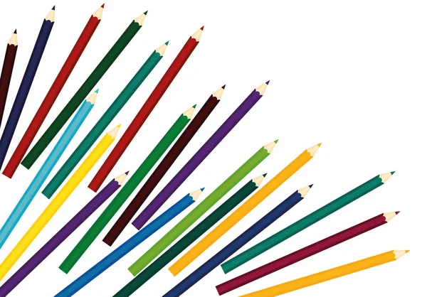Crayons Colorés Vecteur Sur Fond Blanc — Image vectorielle