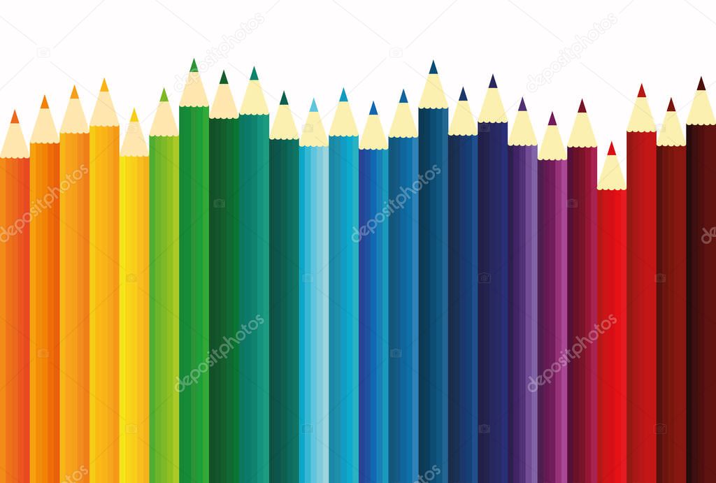 Colorful pencis. Vector on white background