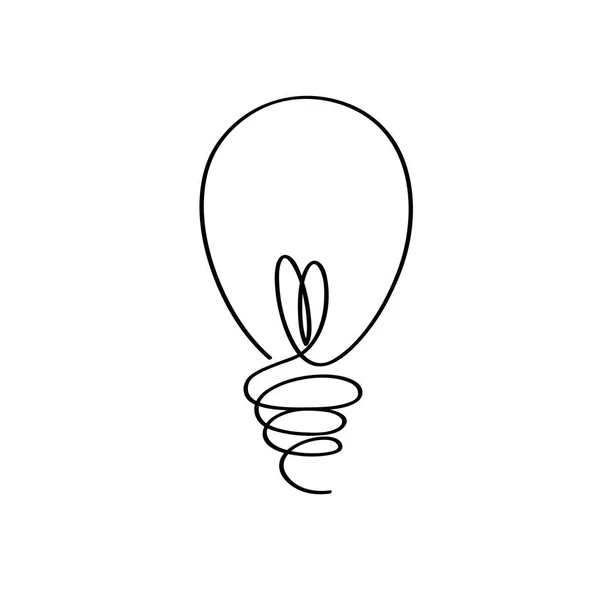 Light Bulb Icon Concept Idea Vector Isolated White Background Contour — Stock Vector