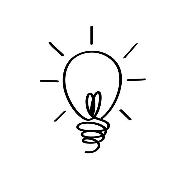 灯泡图标与概念的想法 在白色背景上被隔绝的向量 等高线 — 图库矢量图片
