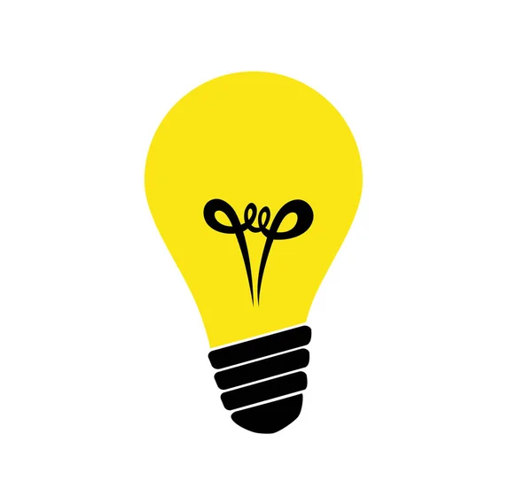 黄色灯泡图标与概念的概念 在白色背景被隔绝的向量 — 图库矢量图片