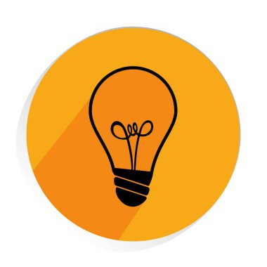 Fikir kavramı ile ampul simgesi. Beyaz arka plan üzerinde vektör. Kontur hattı.