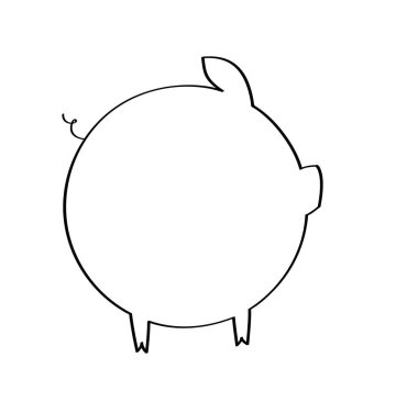 Logo domuz. Satır domuzcuk. Domuz eti. Beyaz arka plan üzerinde vektör çizim. Sembol 2019