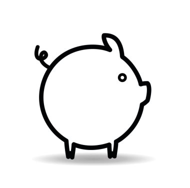 Logo domuz. Satır domuzcuk. Domuz eti. Beyaz arka plan üzerinde vektör çizim. Sembol 2019