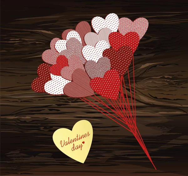 Ramo Flores Forma Corazón Etiqueta Amarilla Para Día San Valentín — Archivo Imágenes Vectoriales