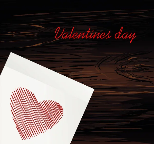 Einfache Linien Herzform Rot Auf Einem Aufkleber Zum Valentinstag Kreatives — Stockvektor