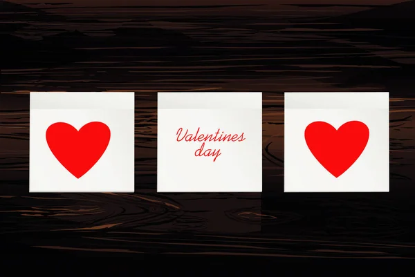 Rote Herzen Auf Einem Aufkleber Zum Valentinstag Kreatives Gestaltungskonzept Vektor — Stockvektor