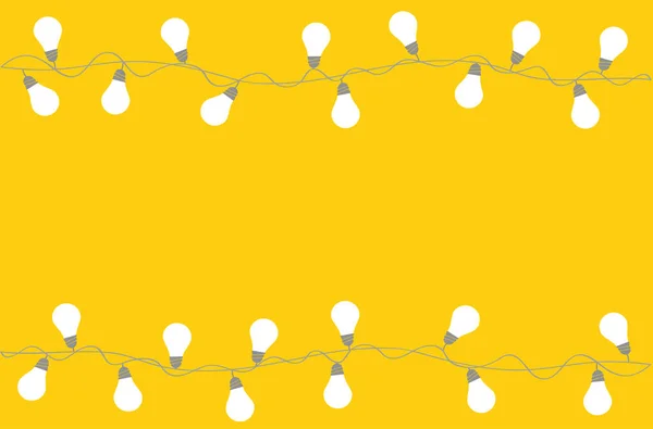 A set of warm light bulb garlands, holiday decorations. The lamps. Glowing Christmas lights. Vector on yellow background.