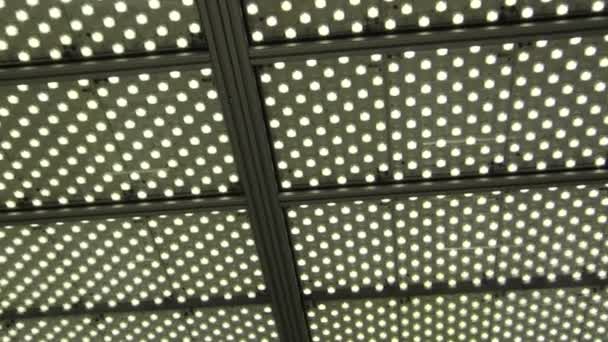 Laboratorium lichten in Science room laboratorium verlichting met lampen of je fluorescentielampen, constant wetenschappelijk onderzoek, gloeilamp halogeen, diffuse lichtstroom LED, plafond wand kamer — Stockvideo