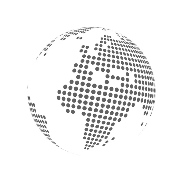 Carte Monde Terrestre Abstraite Pointillés Illustration Vectorielle — Image vectorielle