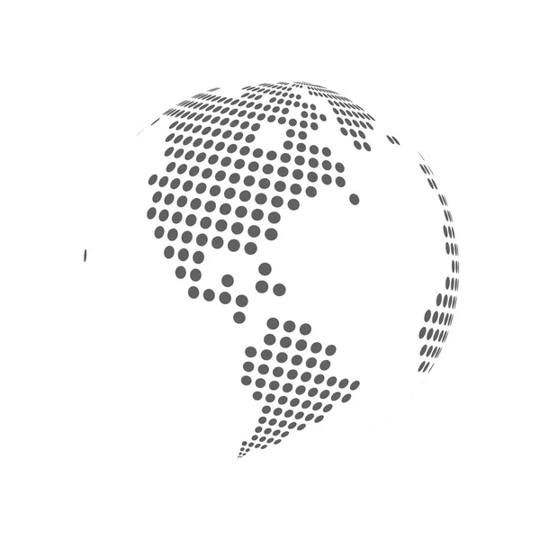 Mapa Světa Abstraktní Tečkovaný Glóbus Země Vektorové Ilustrace — Stockový vektor
