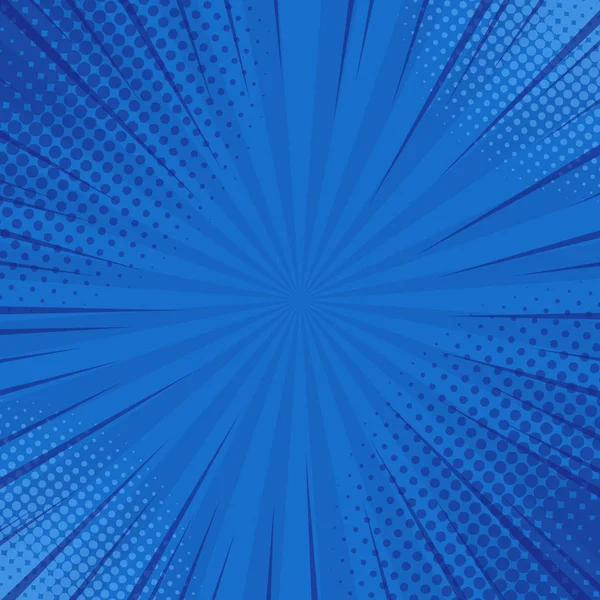 Modré Pruhované Retro Komické Pozadí Abstraktní Polotóny Rohy Pozadí Kreslené — Stockový vektor
