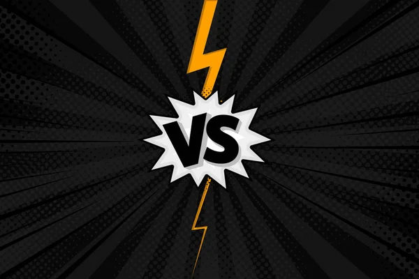 stock vector Versus VS letters fight backgrounds in flat comics style design with halftone, lightning. Vector illustration