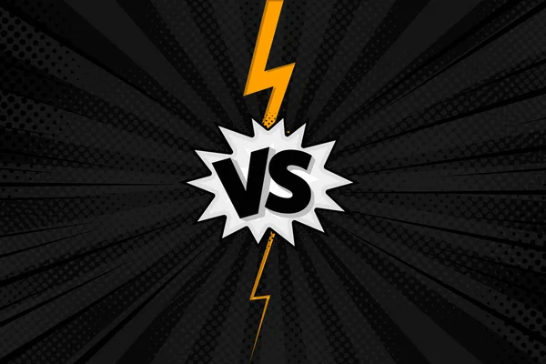 Stock vector Versus VS letters fight backgrounds in flat comics style design with halftone, lightning. Vector illustration