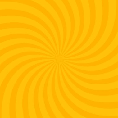 Dönen radyal parlak sarı desen arka plan. Girdap tasarımı için vektör illüstrasyon. Girdap yıldız patlaması spiral girdap kare. Helis rotasyon ışınları. Ölçeklenebilir çizgiler. Eğlenceli güneş ışığı ışınları.