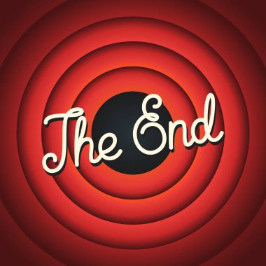 Eski Film sonu ekran arkaplanı, son vektör illüstrasyonu.