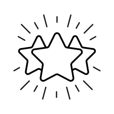 Vektör çizgisi yıldızları anahat simgesi. Geri bildirim derecelendirme kavramı illüstrasyonu