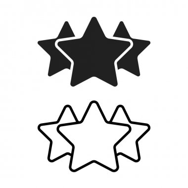 Vektör çizgisi yıldızları anahat simgesi. Geri bildirim derecelendirme kavramı illüstrasyonu