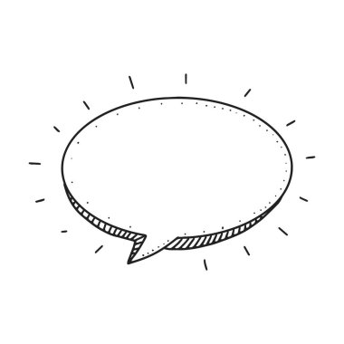 Çizim el çizilmiş stilde Konuşma Bubble. Alıntı ve metin için alan. Vektör çizimi