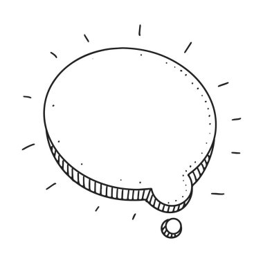 Çizim el çizilmiş stilde Konuşma Bubble. Alıntı ve metin için alan. Vektör çizimi