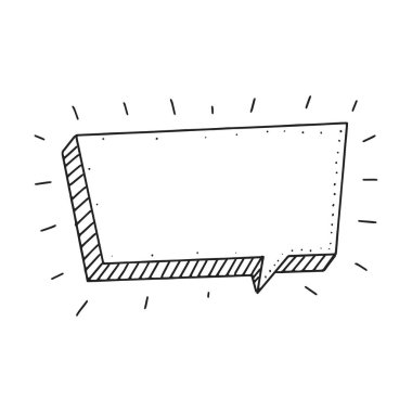 Çizim el çizilmiş stilde Konuşma Bubble. Alıntı ve metin için alan. Vektör çizimi