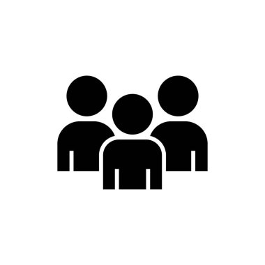 Kişi grubu veya kullanıcı grubu. Uygulamalar ve ebsites için Arkadaşlar düz vektör simgesi.