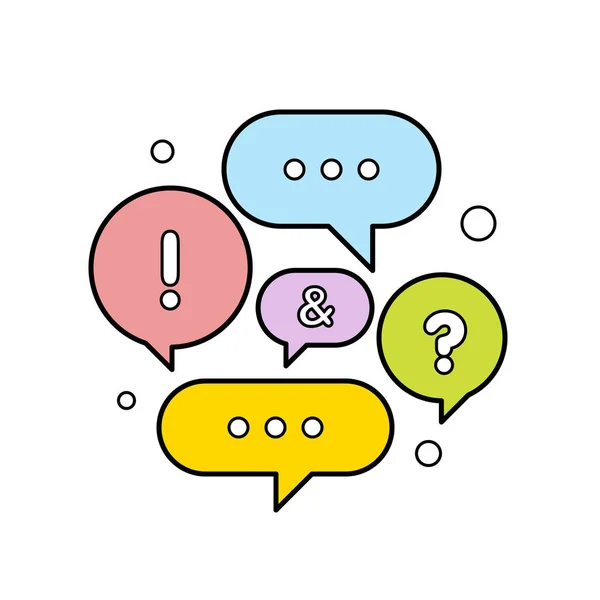Vector illustration of a communication concept. Colorful dialog speech bubbles vector illustration — Stock Vector