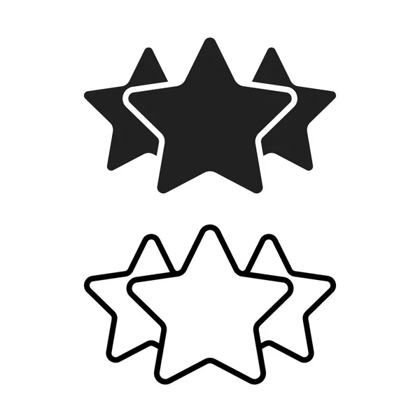 Vector line stars outline icon. Feedback rating concept illustration — Stock Vector