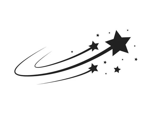 Star Silhouette della caduta di Comete, Meteoriti, Asteroidi, scintille di fuochi d'artificio. Elementi di design vettoriale isolati su sfondo chiaro — Vettoriale Stock