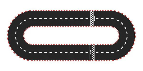 赛道与开始和终点线。顶部视图 — 图库矢量图片