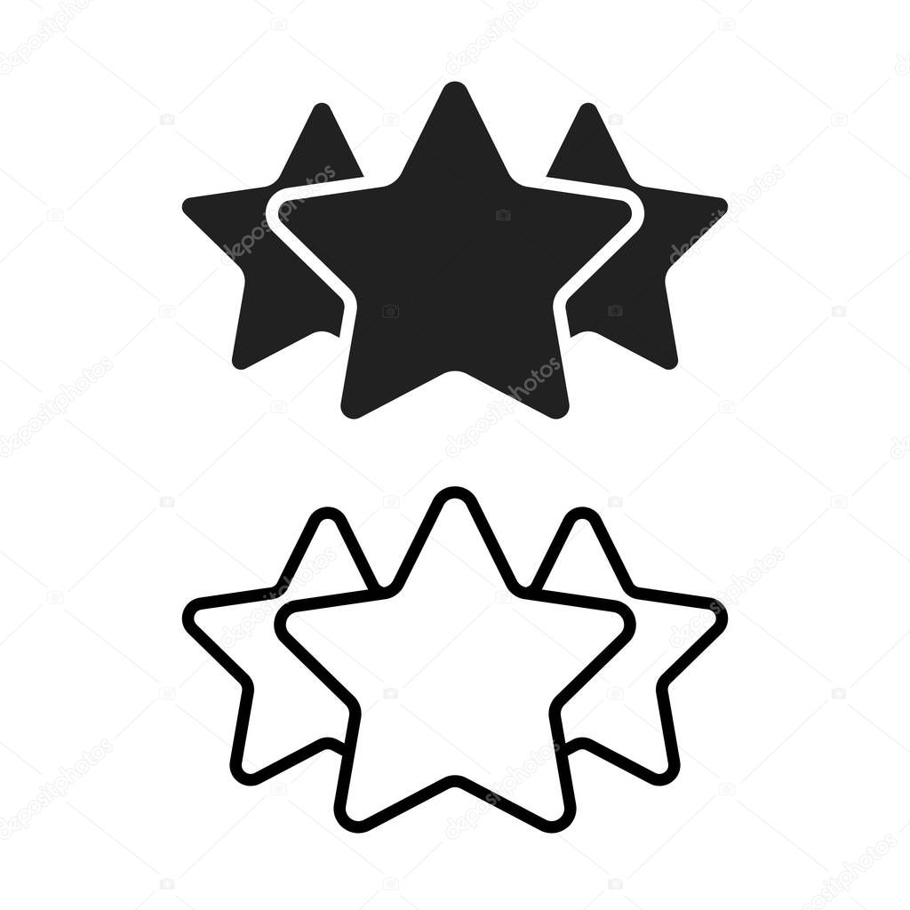 Vector line stars outline icon. Feedback rating concept illustration