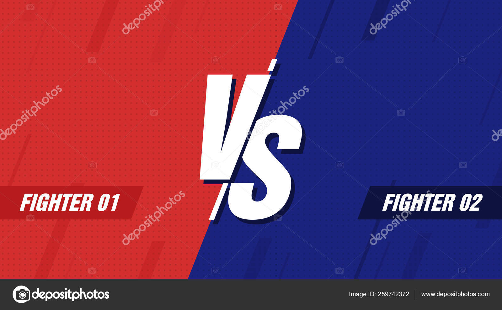 Free Vector  Versus vs battle screen red and blue background