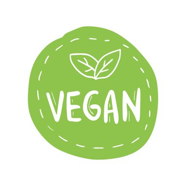 Vektör yuvarlak Eko, bio yeşil logo veya işareti. Ham, sağlıklı gıda rozet, kafeterya, restoranlar, ambalaj için etiket.