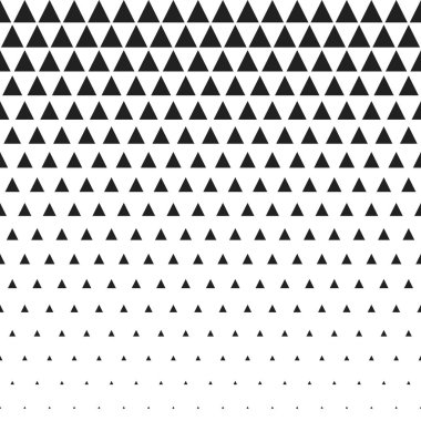 Vektör sorunsuz siyah ve beyaz üçgen yarı ton kılavuz degrade desen geometrik arka plan geçişin