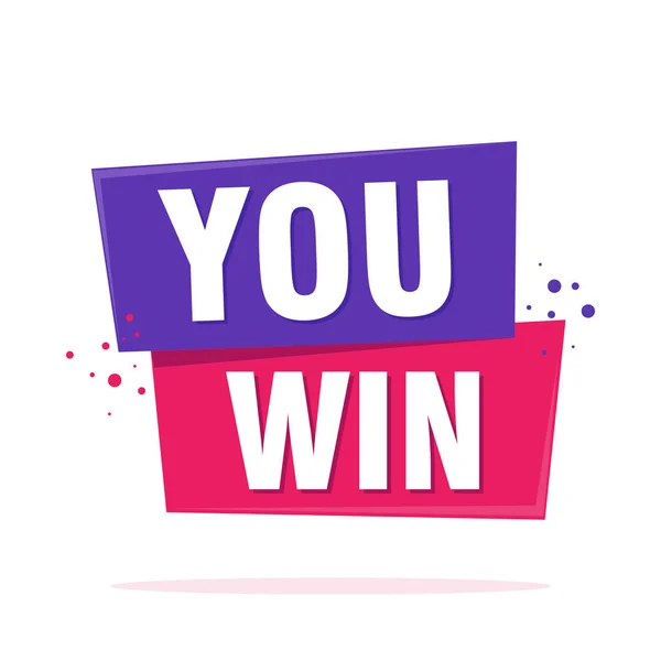 You Win Celebration Design. Game Element. Birthday, Sale and Congtats. Vector illustration — 스톡 벡터