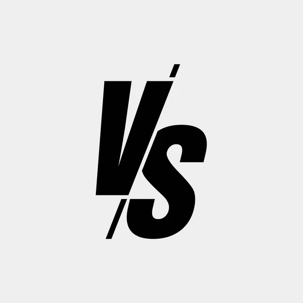 Vector versus sign modern style black color isolated on white background for battle, sport, competition, contest, match game, announcement of two fighters. VS icon — Stock Vector