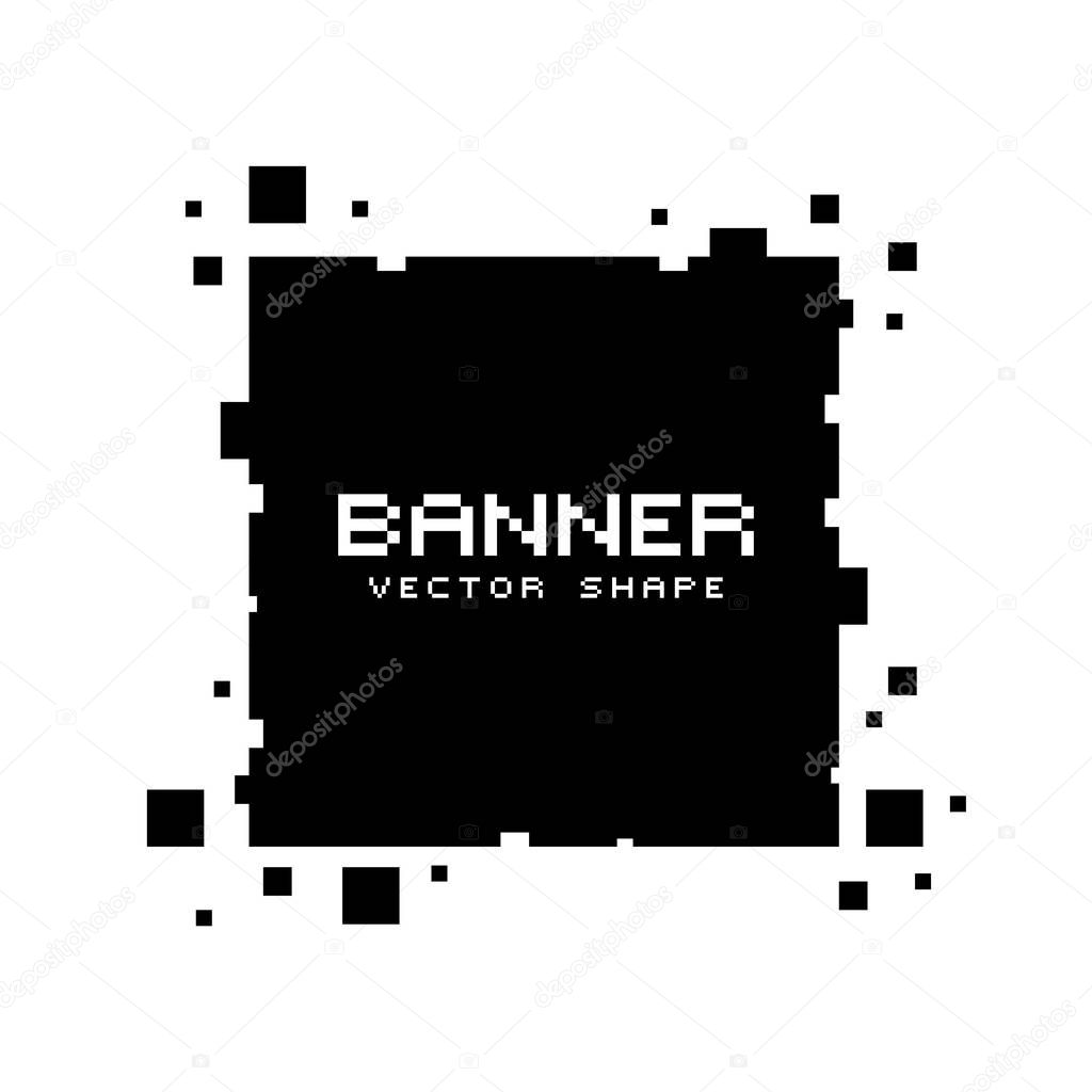 Square pixel banners. Vector blank frames ready for your text or design.