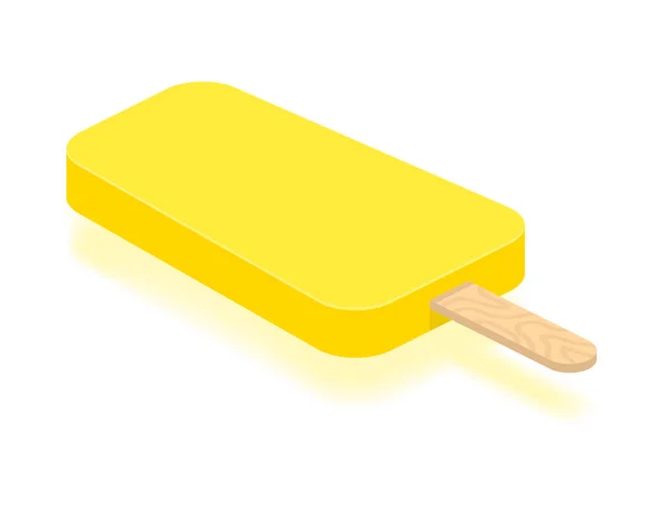 Isometric yellow ice cream vector illustration on white background. — ストックベクタ