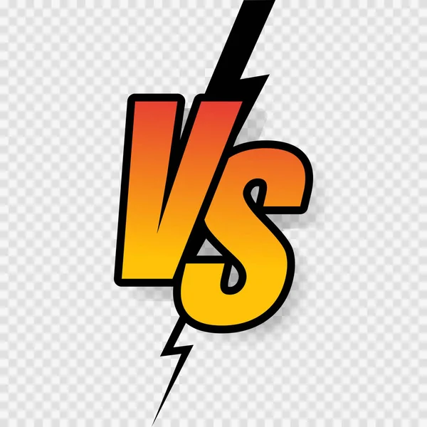 Versus signo de estilo gradiente con grieta aislada sobre fondo transparente para la batalla, deporte, competición, concurso, partido juego, anuncio de dos combatientes. Icono VS. Vector — Archivo Imágenes Vectoriales