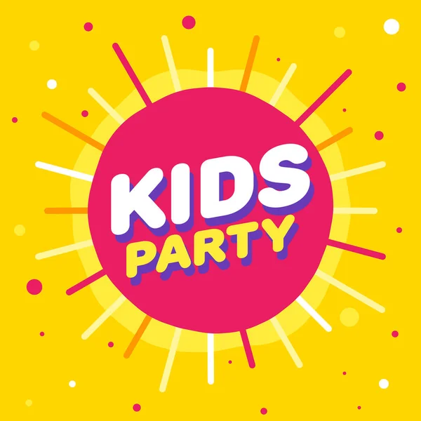 Kids party letter sign poster vector illustration