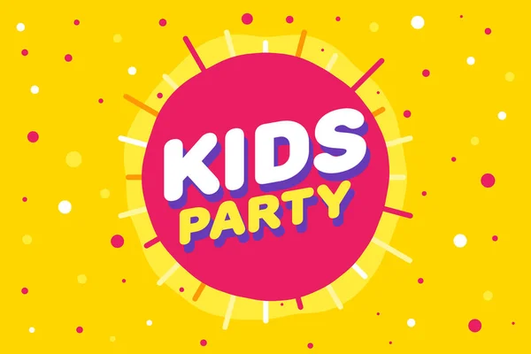 Kids party brief teken poster vectorillustratie — Stockvector