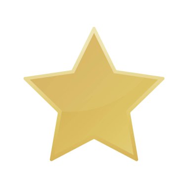 Altın renkli yıldız şekli. Madalya ödülü, kazanan 3d elemrnts. Vektör çizimi