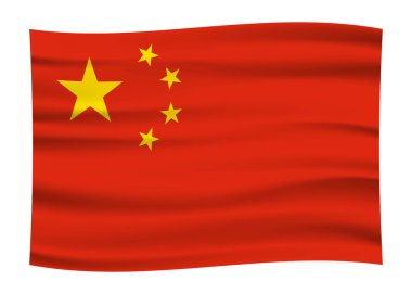 Çin bayrağını salla, resmi renkler ve doğru orantı. Ulusal Çin bayrağı. Vektör illüstrasyonu