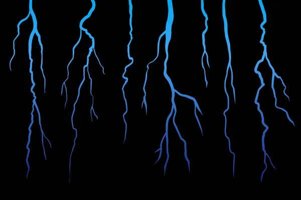 Realistick Lightning sur fond noir foncé. Illustration vectorielle — Image vectorielle