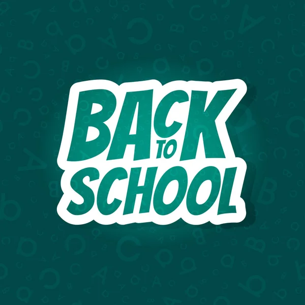 Back to school poster design with seamless abc pattern background — 스톡 벡터