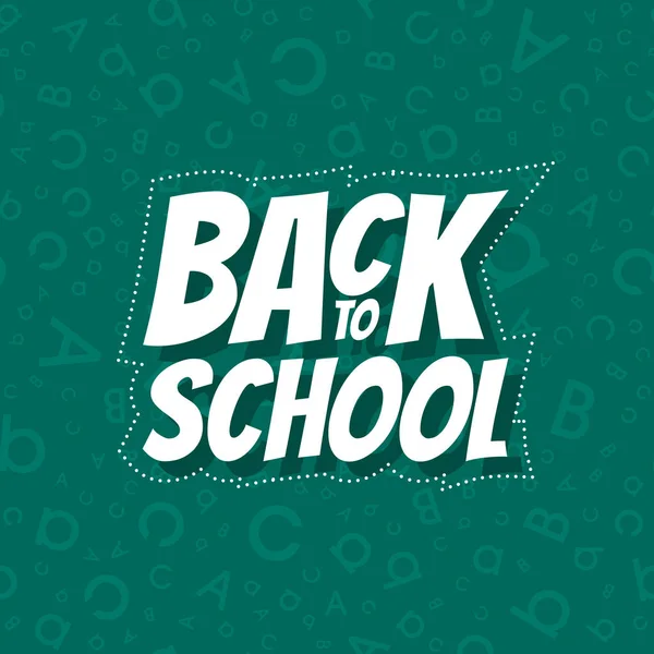 Back to school poster design with seamless abc pattern background — 스톡 벡터