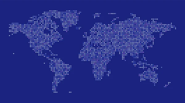 Παγκόσμιο χάρτη dot εικόνα σε μπλε φόντο. — Διανυσματικό Αρχείο