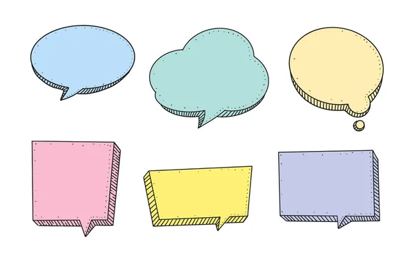 Speech Bubble set in Sketch hand drawn style. Space for quote and text. Vector illustration